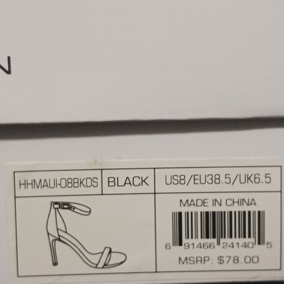 NEW H Halston Women's Maui Open-Toe Ankle-Strap‎ Sparkle Dress Sandals Black 8 - Picture 10 of 10